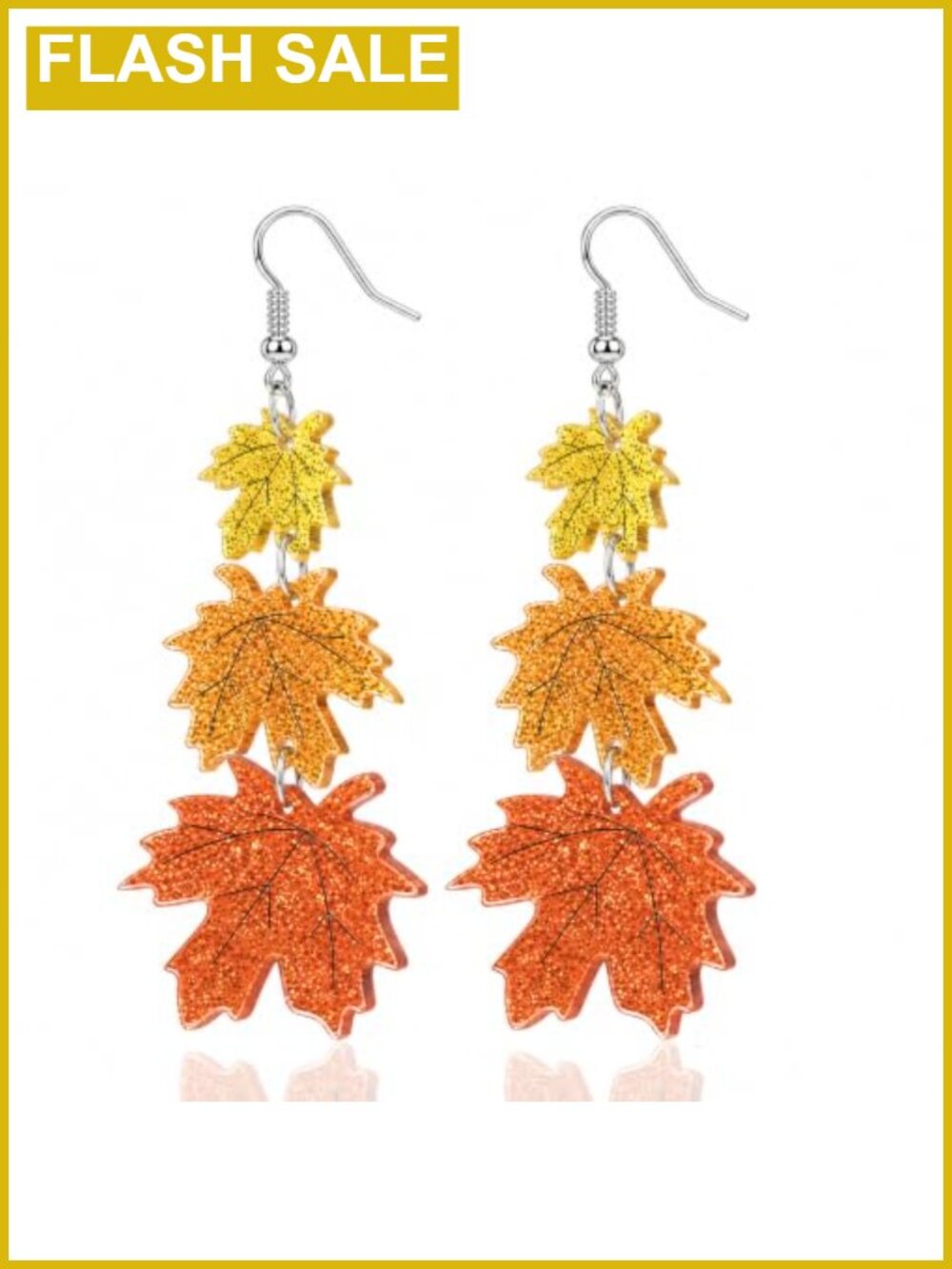 Acrylic Maple Leaf Dangle Earrings Handmade Thanksgiving Fall Fashion Jewelry